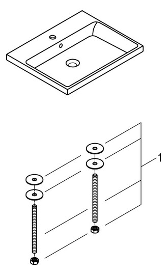 GROHE Einbauwaschtisch Cube Keramik 60x49cm, mit Überlauf, Rückseite glasiert, alpinweiß