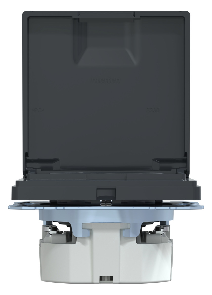 Steckdose 1f anth glz AQUADESIGN UP m.BS Mit erhöhtem Berührungsschutz Klappd