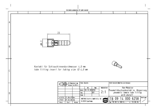 HART Kontakte mit Absperrung 09140006258 