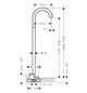 hansgrohe Fertigmontageset Axor Uno Wanneneinlauf bodenstehend, gebogen, Ausladung 226mm, mattschwarz
