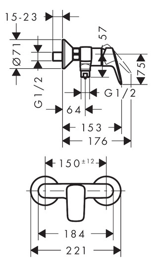 hansgrohe Brause-Einhebelmischer Logis AP, 1 Verbraucher, chrom