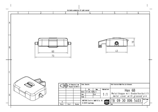 HART Han 6B-Metallkappe      09300065403 