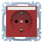 Steckdose 1f rubrt glz System M UP m.BS IP20 rubinrot