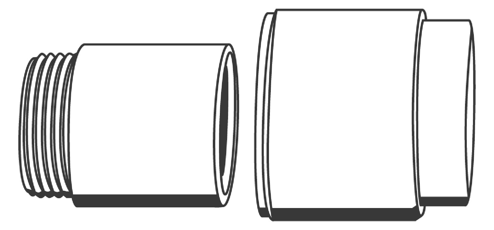 GROHE Verlängerungsset 46238 30mm DN20 für Wandbatterie 2 Stück moon white