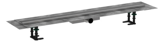 hansgrohe Duschrinne RainDrain Compact 1000 mm, Komplettset, für flache Installation, Edelstahl gebürstet