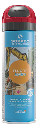 SOPPEC-Baustellenmarkierspray Fluo TP Hydro, rot - 500ml
