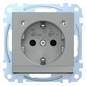 Steckdose 1f alu mt System M UP m.OL m.BS Mit Orientierungslicht IP20