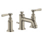 hansgrohe 3-Loch-Waschtischarmatur 30 Axor Montreux Ausladung 143mm, mit Hebelgriffe, Zugstangen-Ablaufgarnitur, brushed nickel