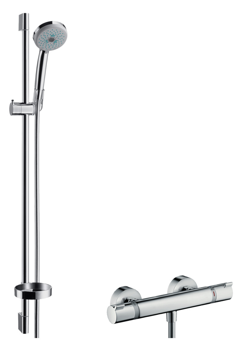hansgrohe Brausesystem Croma 100 Multi 958 mm Brausestange, mit Thermostat, chrom hansgrohe Brausesystem Croma 100 Multi 958 mm Brausestange, mit Thermostat, chrom