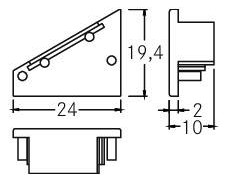 Endkappe si Kst L19,4mm B24mm H10mm