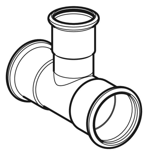 Geberit Gas-T-Stück Mapress Ø 28 mm x 22 mm x 28 mm, reduziert, für Natur- und Flüssiggas, Kupfer