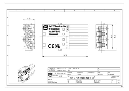 HART Han  CC Push-In module  09140045001 