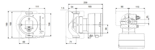 Grundfos Heizungsumwälzpumpe MAGNA3 32-80, G 2, 180 mm, PN 10, 230 V