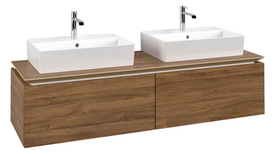 V&B Waschtischunterschrank Legato 160x38x50cm, für 2 Waschtische, Kansas Oak