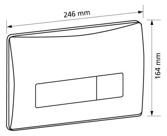Burda Betätigungsplatte DELTA51 2-Mengenspülung, Betätigung vorn, weiß