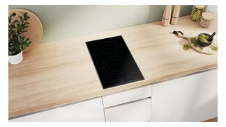 Glaskeramikfeld autark Alu Zweikreisz 306x527mm