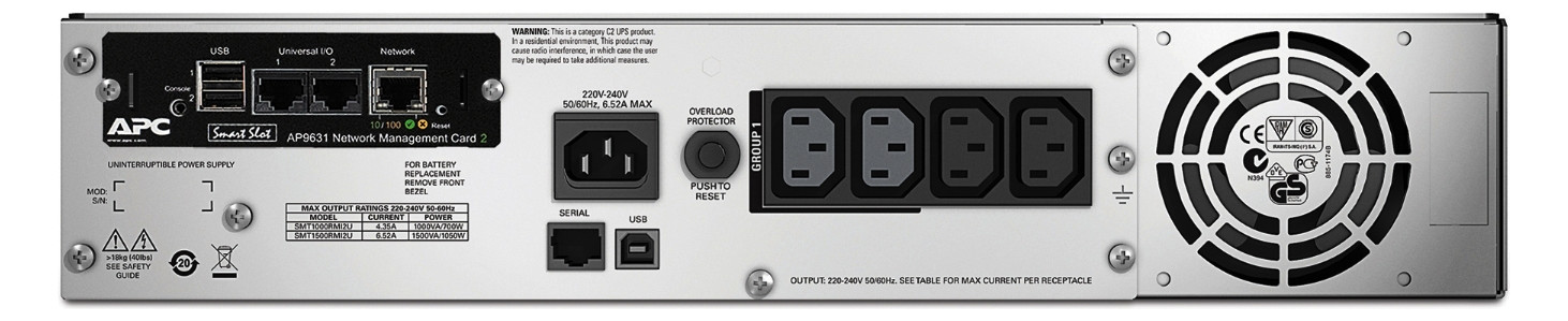 USV 482,6mm(19) Line-Int 1500VA 7,9min 230V 19Zoll-Gerät 432x89x457mm