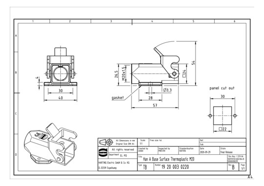 HART Sockelgehäuse M20 1     19200030220 