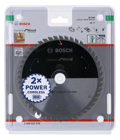 Bild HM-Kreissägeblatt 160x1,5/1x20 48Z WZ Bosch VE à 1 Stück Standard Wood f Akkusäg-1