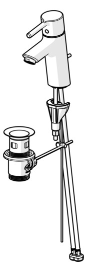 HANSA Waschtisch-Einhebelmischer HANSAVANTIS mit Ablaufgarnitur, Ausladung 109mm, Pinhebel, chrom
