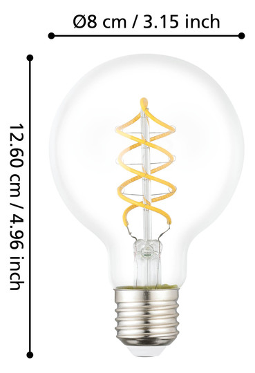 EGLO Leuchtmittel E27-LED G80     110316 