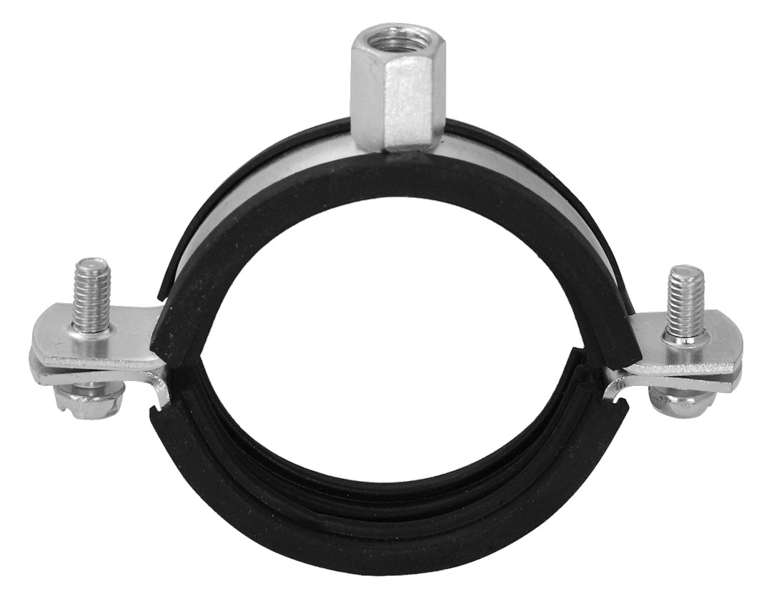 ASW Lüftungsschelle Spannbereich 200 mm, M 8/M 10, mit Schallschutzeinlage