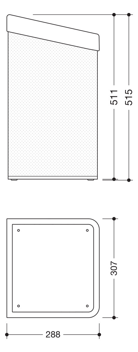 HEWI Papierhandtuchkorb 477 Lochblech weiß, anthrazitgrau, für 60 l Beutel