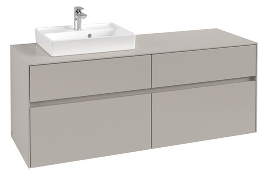 V&B Waschtischunterschrank Collaro 140x54,8x50cm, Waschtisch links, soft grey