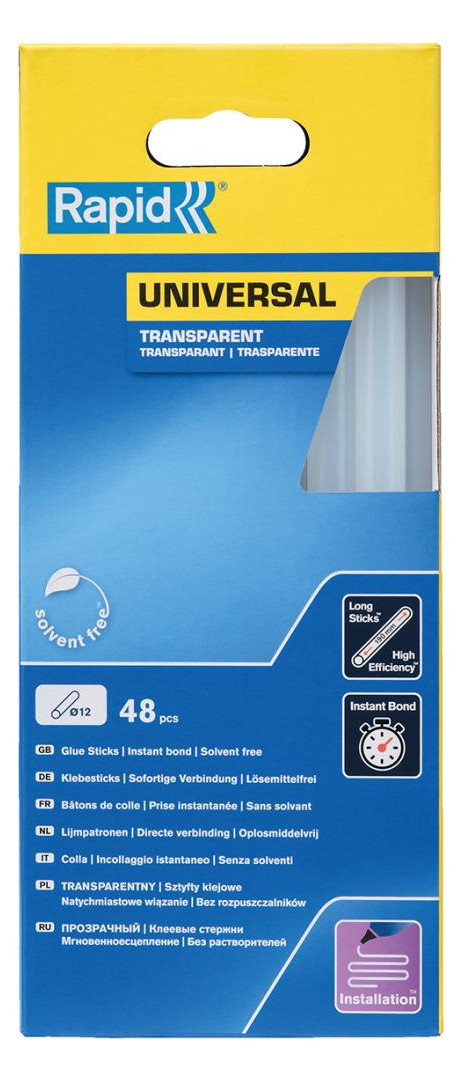 Bild Klebesticks universal transparent Ø 12 x 190 mm 48 St. Karton Rapid-0