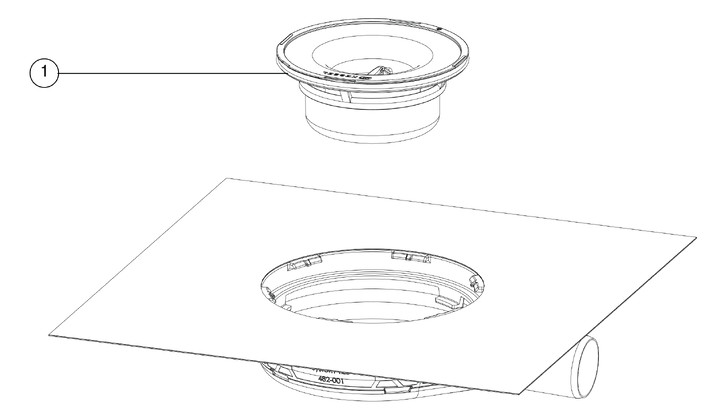 Kessel Bodenablauf-Grundkörper Der Ultraflache 54 DN 40, Auslauf seitlich, mit beiliegender Geruchsverschluss