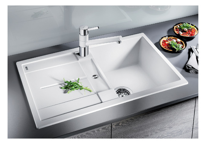Blanco Spüle METRA 45 S SILGRANIT 78 x 50 cm, anthrazit, reversibel, mit Ablauffernbedienung