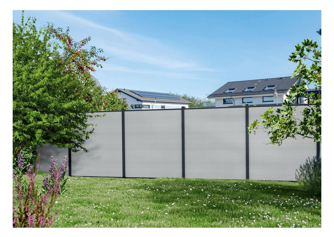Bild MAX WPC-Steckzaun, 150 x 20 x 1790 mm co extrudiert smoke white - n.a.-1