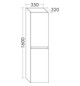 Burgbad Hochschrank Rocio 35x160x32cm, 2 Türen, Eiche Dekor Urban