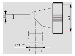 Sanit Geräteanschlusstülle G1, 90°, Kunststoff, mit Kondensatanschluss