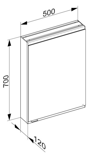 KEUCO Spiegelschrank Royal Modular 2.0 500 x 900 x 120 mm, ohne Steckdose, Wandvorbau, 1-türig, rechts, beleuchtet