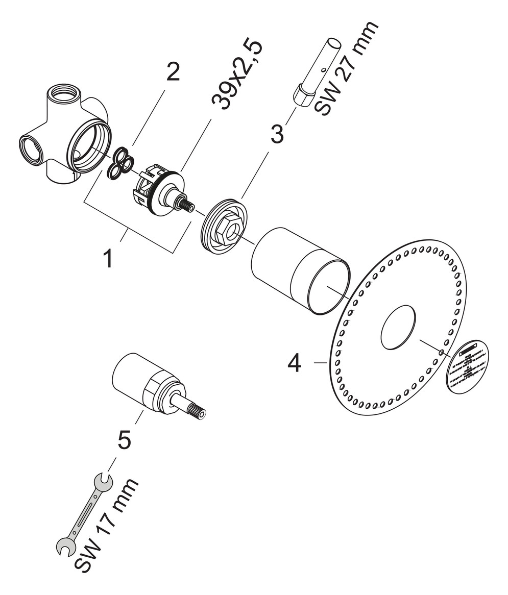 hansgrohe Grundkörper UP, DN 20, für QUATTRO 4-Wegeumstellung