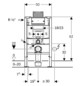 Geberit Wand-WC-Element Duofix BH 82cm, Betätigung oben/vorne, mit Omega UP-Spülkasten 12 cm