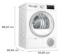 Wärmepumpentrockner A++ 8kg ws 65dB re stufenl Restzeit B598xH842xT613mm