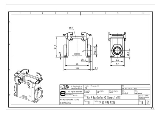 HART Sockelgehäuse M32       19200320232 