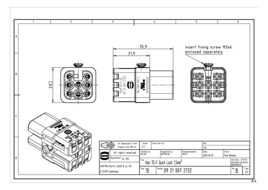 HART Buchseneinsatz 7-pol.   09210072732 