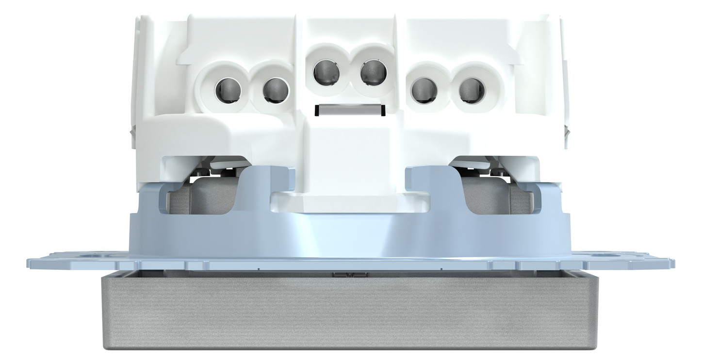 Steckdose 1f alu mt System M UP m.BS IP20 Mit erhöhtem Berührungsschutz