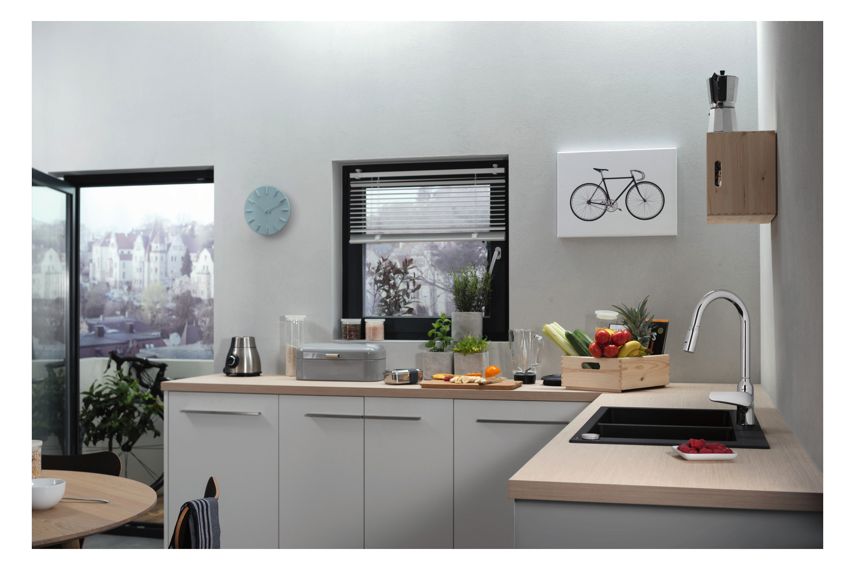 hansgrohe Spültisch-Einhebelmischer 220 Focus M42 mit Ausziehbrause, 2jet, chrom