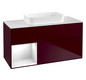 V&B Waschtisch-Unterschrank Finion 120x60,3x50,1cm, Regal links Glossy white lacquer, Peony Matt