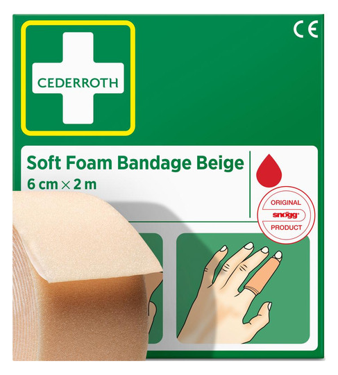 CEDERROTH-Schaumbandage 2m-Rolle, 6cm breit, beige