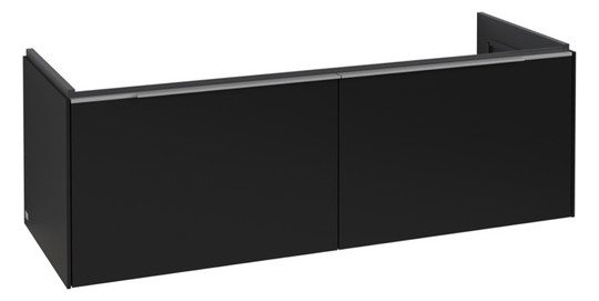 V&B Waschtisch-Unterschrank Subway 3.0 127,2x42,9x47,8cm, mit LED/Griff Aluminium glänzend, volcano black