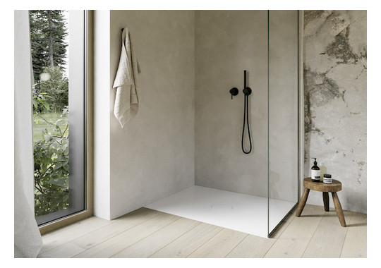 Bette Duschfliese PLUS BetteAir 1600 x 1000 mm, ebano, Rechteck, glasierter Titan-Stahl