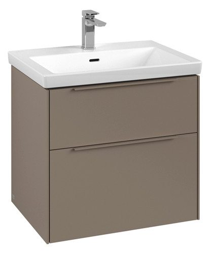 V&B Waschtisch-Unterschrank Subway 3.0 62,2x57,6x47,8cm, ohne LED/Griff monochrom, taupe