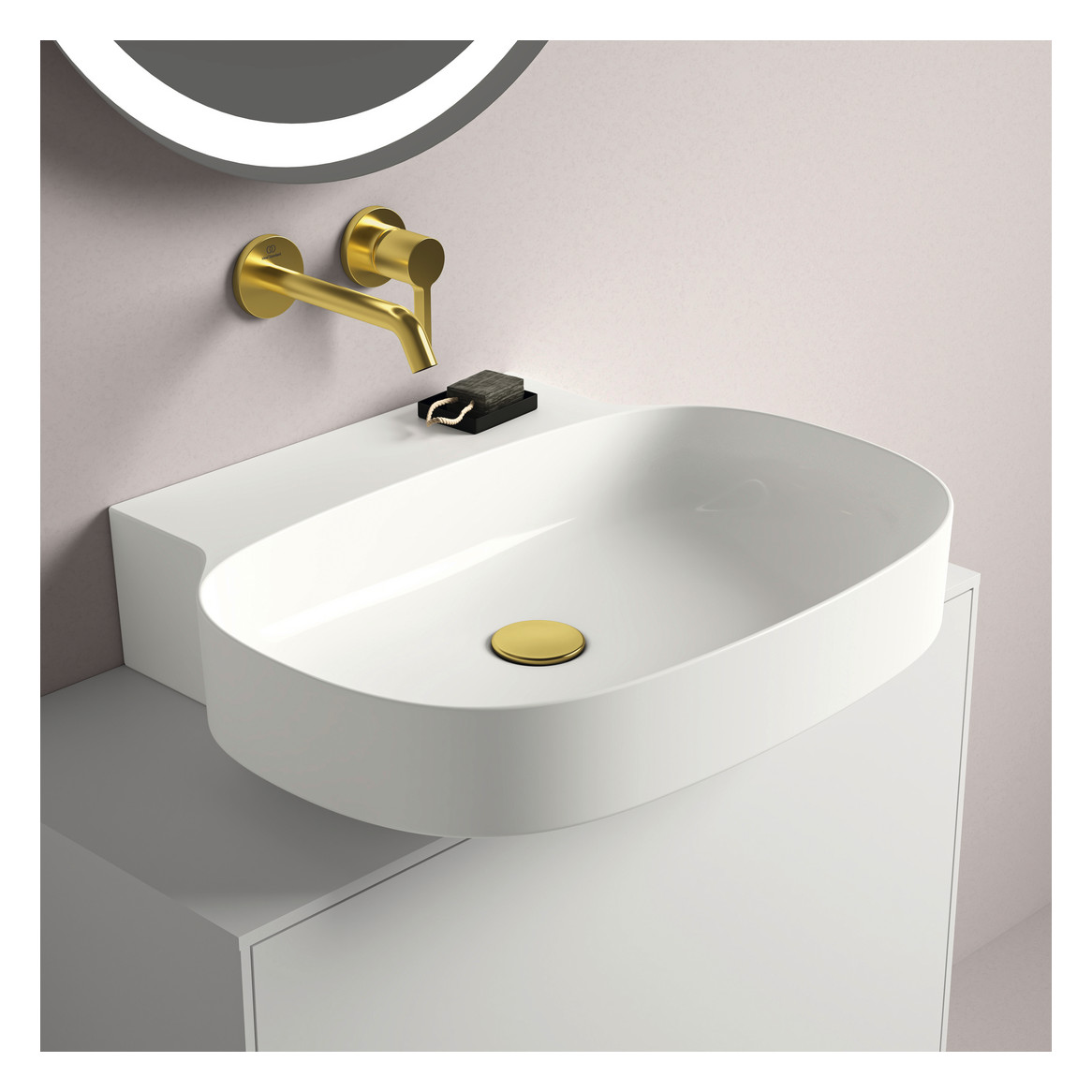 Ideal-Standard Waschtisch Linda-X 45x38x15,5cm, ohne Hahnloch, mit Überlauf, weiß IdealPlus