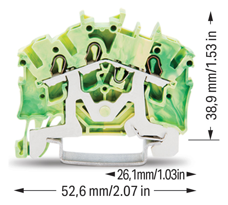Schutzleiter-Reihenklemme Serie 2002 0,25-2,5qmm gn/ge 1Etage APL_erf.