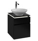 V&B Waschtischunterschrank Legato 45x55x50cm, Waschtisch mittig, mit LED-Beleuchtung, Black Matt Lacquer